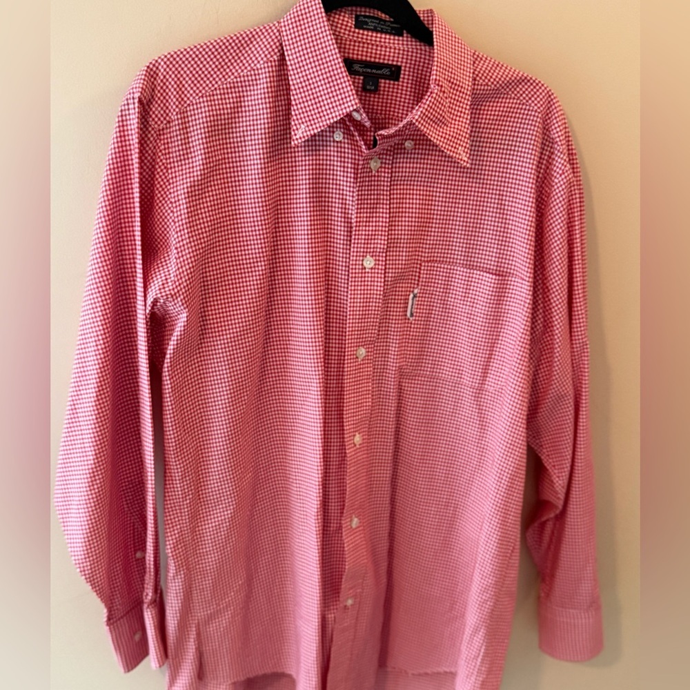 Facconable Red Gingham Cotton Button Down Shirt D… - image 3